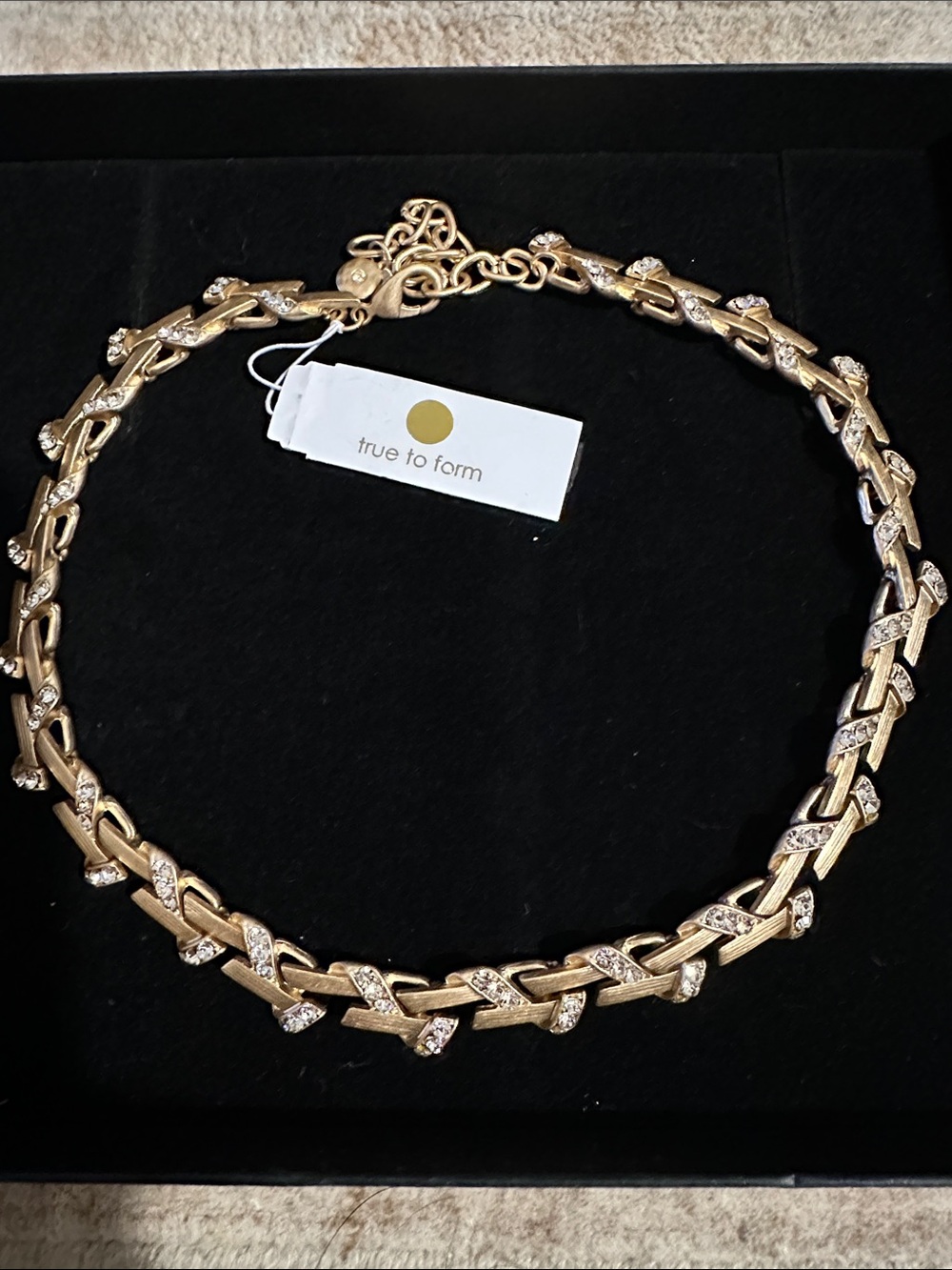 True To Form Gold-Tone Crystal Link Necklace